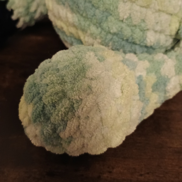 Handmade Crochet Plushie Stuffed Animal Dog 15in Blue And Black - Picture 5 of 12